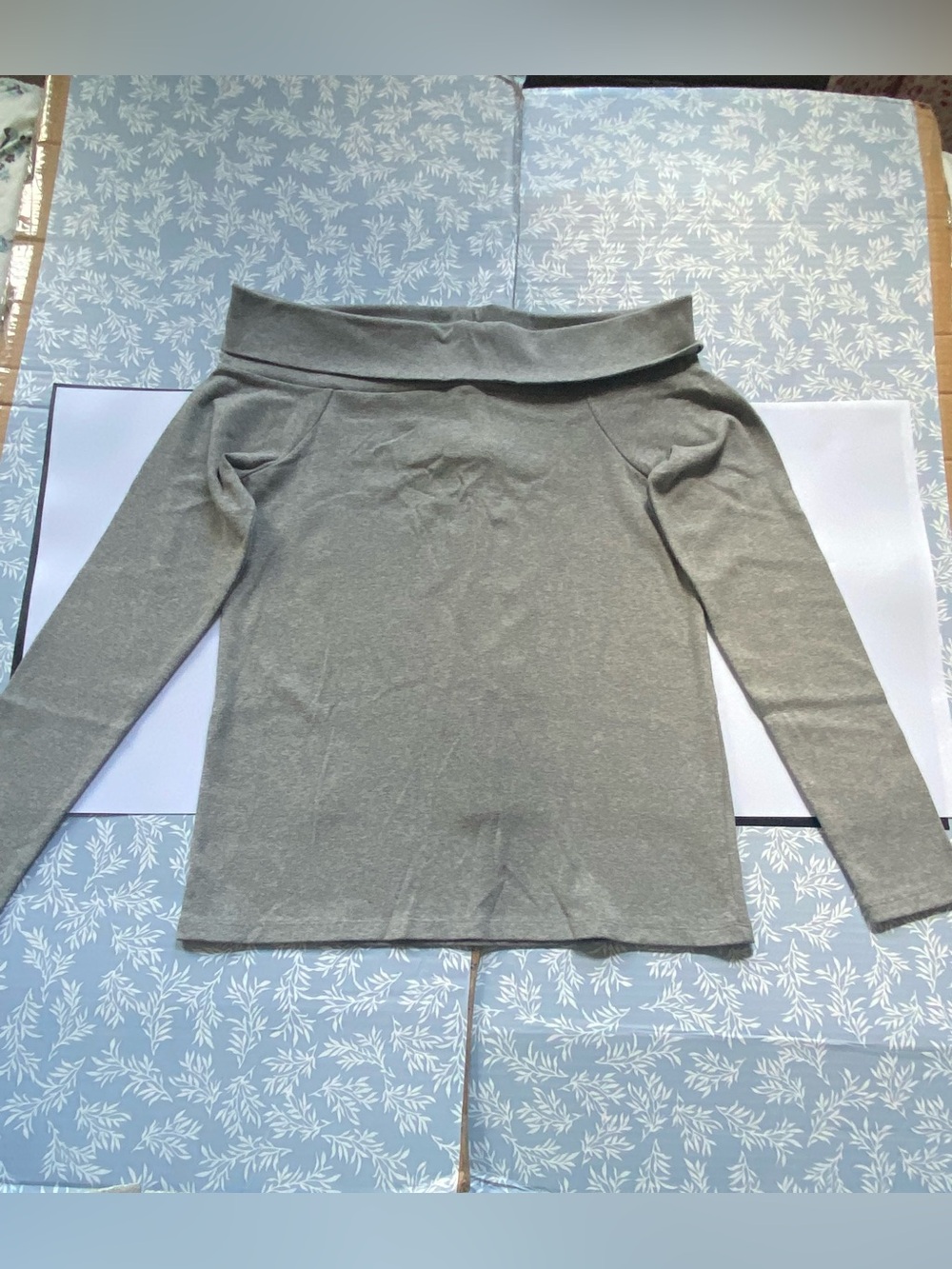 J. Crew Off-Shoulder Long Sleeve Tunic in Sage